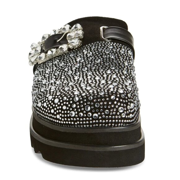 Azalea Wang Desdemona Vegan Leather Rhinestone Embellished Platform Clog - Picture 4 of 4